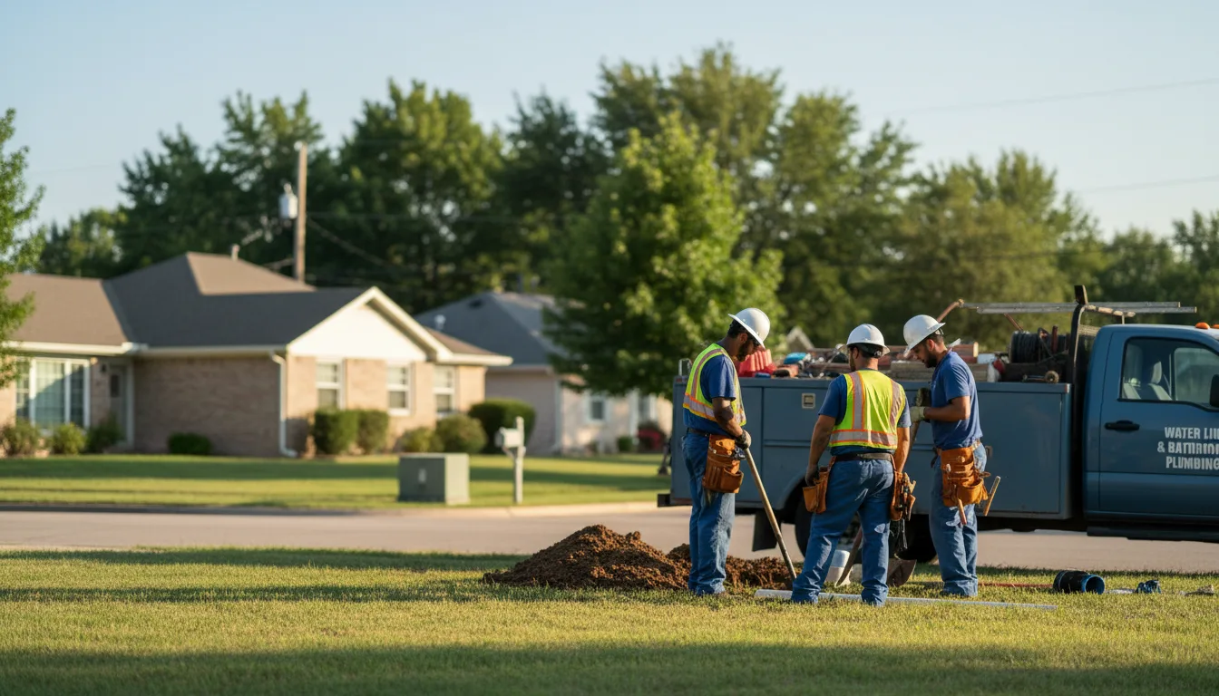 Residential water line and bathroom plumbing service in Vici, OK